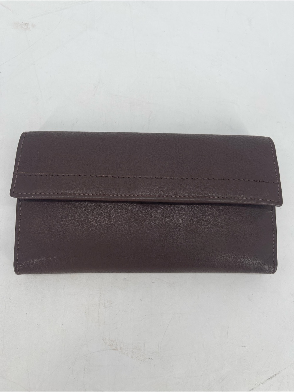 Paul & Taylor Brown Vintage Leather Wallet with Checkbook Cover